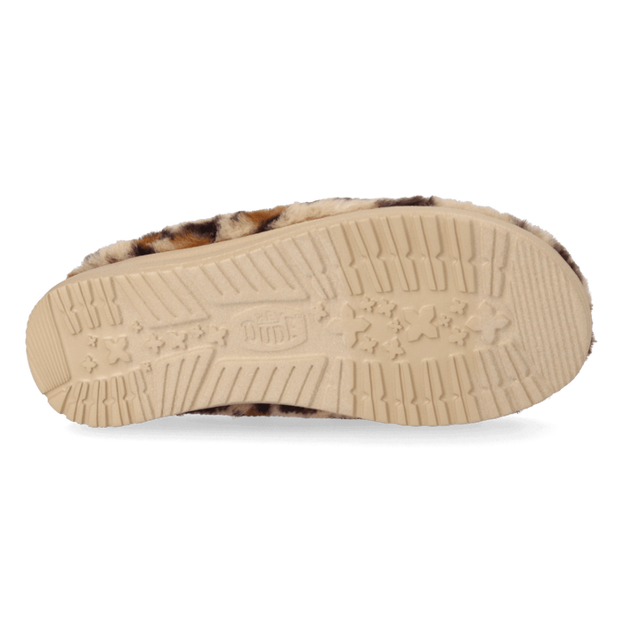 Wendy Slipper Leo Fur Dames Pantoffels Tan/Multi