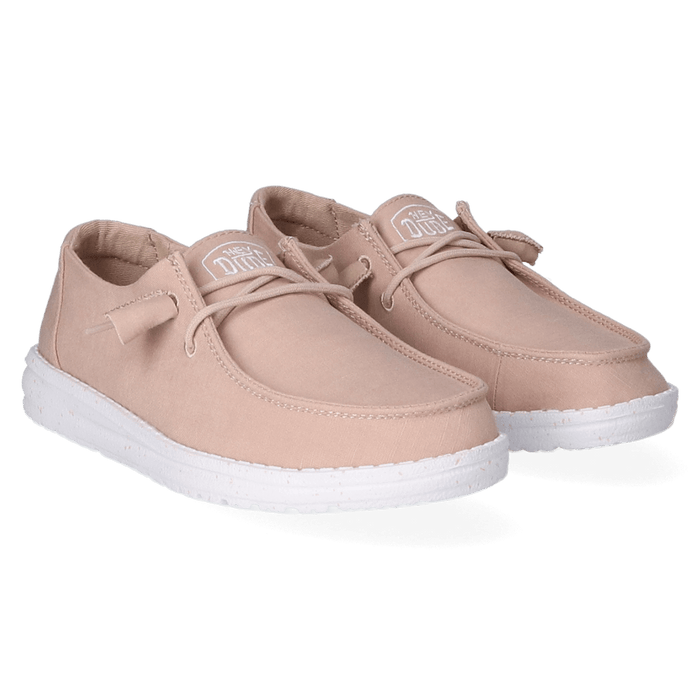 Wendy Slub Canvas Dames Instappers Tan
