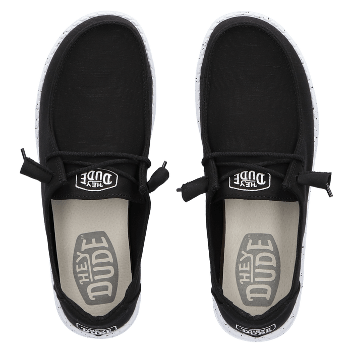 Wendy Slub Dames Instappers Black