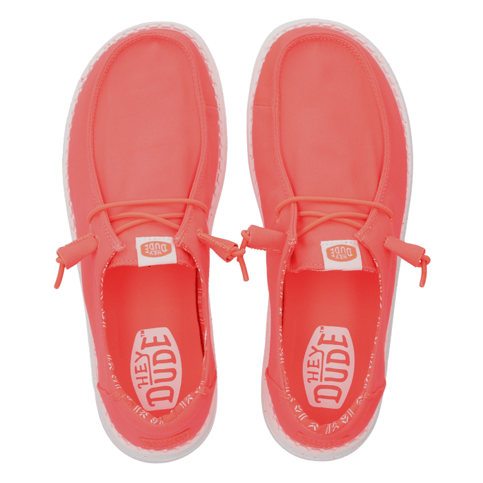 Wendy Stretch Canvas Dames Instappers Fiery Coral
