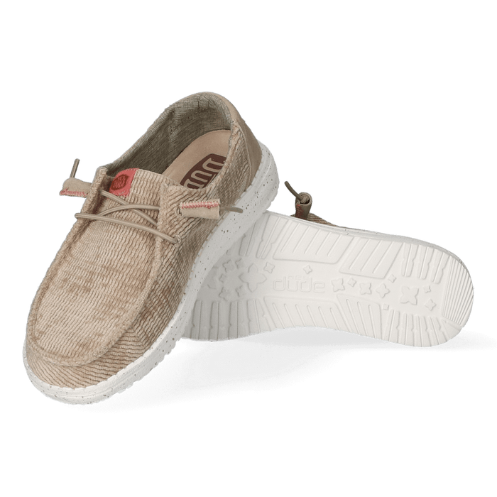Wendy Wave Corduroy Dames Instappers Olive Grey