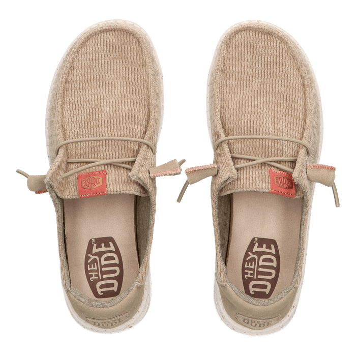 Wendy Wave Corduroy Dames Instappers Olive Grey