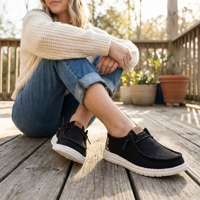 Wendy Wildcat Dames Instappers Black/Leopard