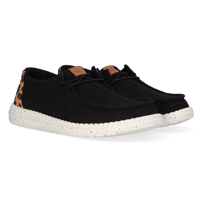 Wendy Wildcat Dames Instappers Black/Leopard