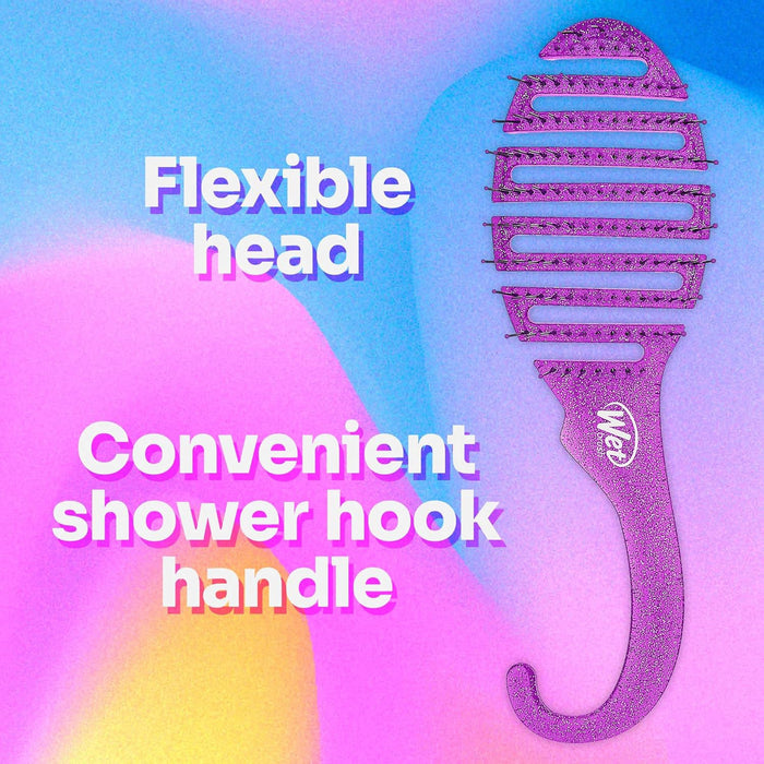 Wet Brush Shower Detangler Purple Glitter - ikatehouse