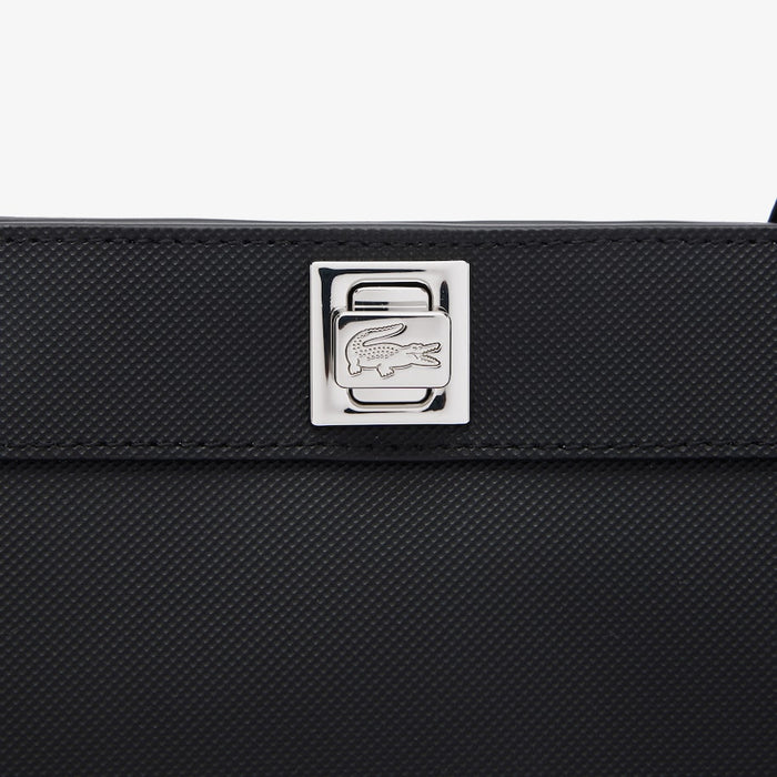Women's Piqué-Effect Canvas Purse Black