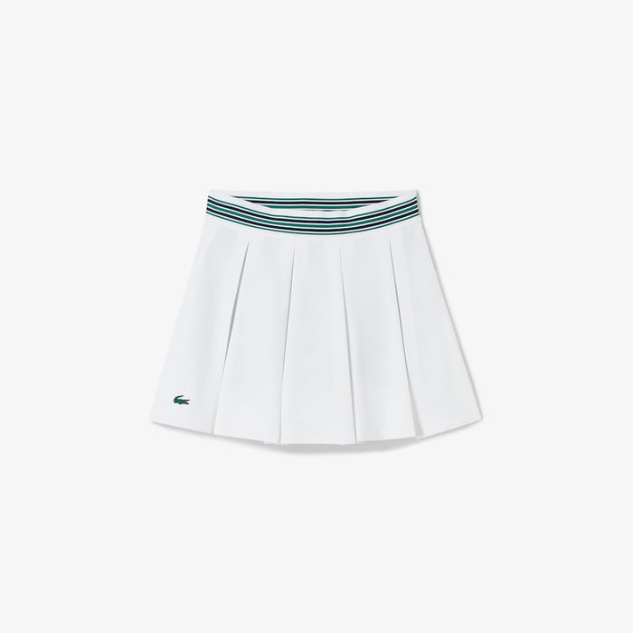 Women's Piqué Tennis Skirt with Built-In Shorts White / Green