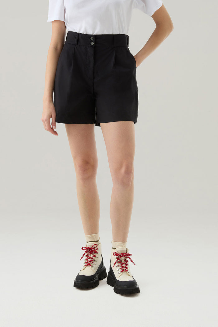 Women's Pure Cotton Poplin Shorts Black