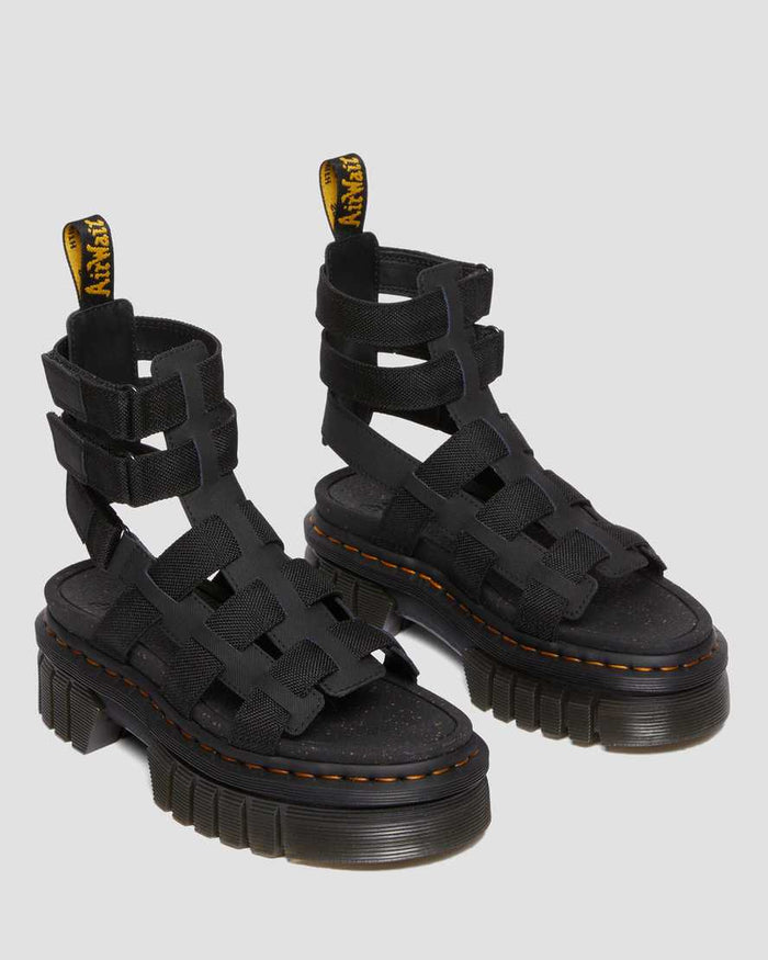 Women's Ricki Leather Platform Gladiator Sandals Black