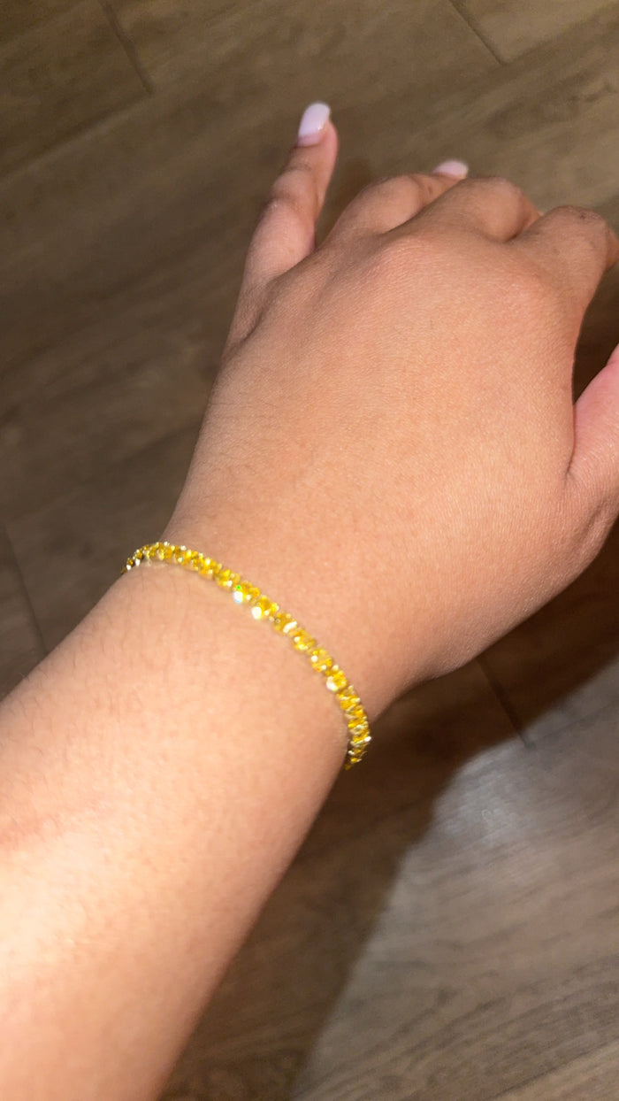 Yellow Heart Tennis Bracelet 💛
