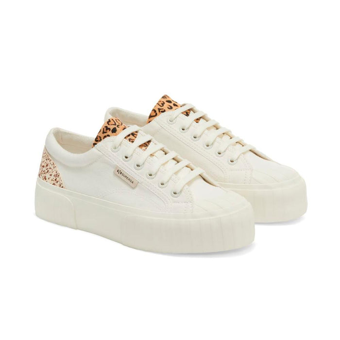 Zapatilla 2631 Calfhair Det White Avorio Leopard