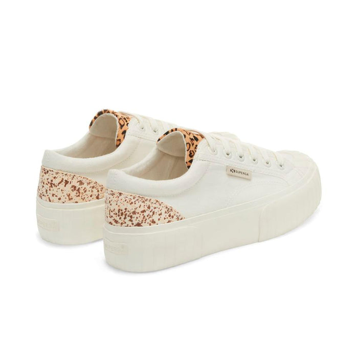 Zapatilla 2631 Calfhair Det White Avorio Leopard